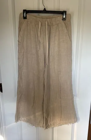 Thread and Supply Linen Wide-leg Cropped Pants thumbnail 1