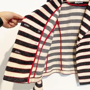 Cabi Cruise Blazer Size 6 Striped Double Breasted‎ Gold Button Old Money Yacht thumbnail 6