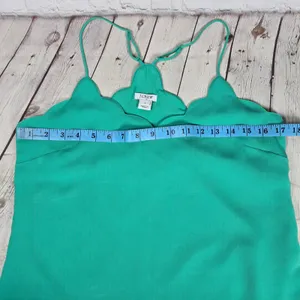 J. Crew‎ Factory Scalloped Cami Tank Top Teal Green Women's 2 Polyester Lined thumbnail 5
