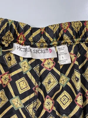 Victoria's Secret Gold Geometric Satin Pajama Set Size Large thumbnail 10