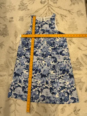 Abercrombie & Fitch Blue Floral Linen Blend Shift Dress XS thumbnail 10