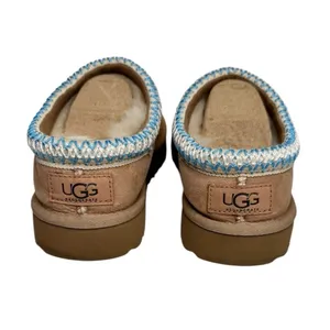 Ugg Tasman Regenerate‎ Slippers Sand with Light Blue Accents Women's Size 6 thumbnail 4