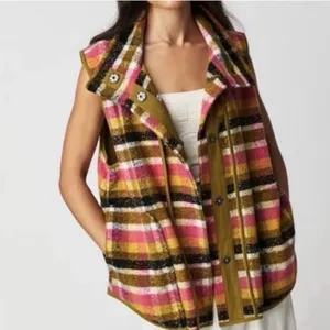 Free people plaid wool vest thumbnail 3