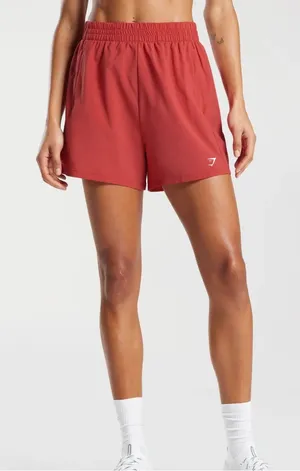 Gymshark Woven Pocket Shorts Sundried Red Women’s Size Medium 4” Inseam Active thumbnail 1
