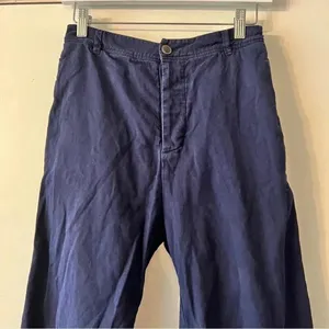 Xirena Navy Blue Thatcher Pants Button Fly Straight Leg Relaxed XS Boyfriend thumbnail 2