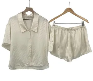 Vintage 90s Victorias Secret Gold Label 2 Piece Pajama Set Ivory Polka Dot NEW M thumbnail 1