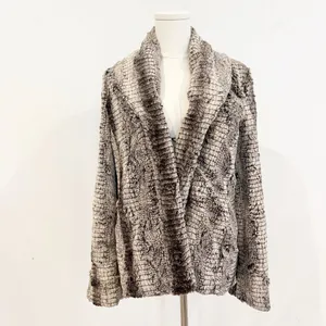 Alice and Olivia Leana Jacket Size XS Faux Fur Shawl Collar Mob‎ Wife Cozy Glam thumbnail 9
