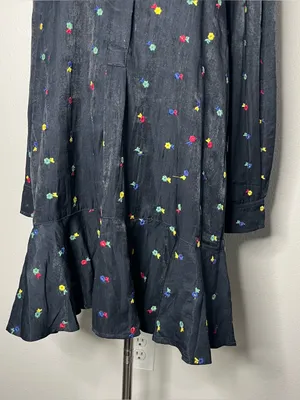 Tuckernuck Navy Floral Embroidered Callahan Long Sleeve T Shirt Mini Dress thumbnail 5