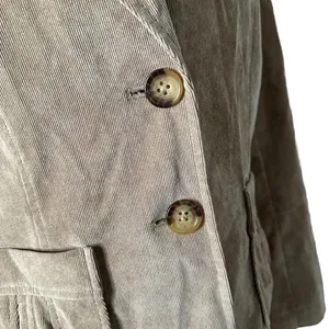 Kim Rogers Dark Academia Faux Suede Corduroy Blazer Jacket Two Button Pleated Pocket 10P thumbnail 7
