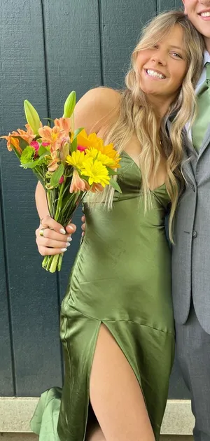 Babyboo Maxi Dress Green open back thumbnail 1