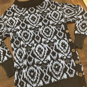 Free People Anthropologie Winter Skies Wallpaper Sweater Tunic Dress XS thumbnail 1