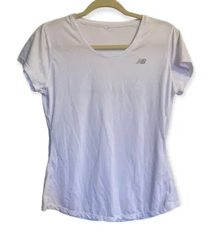 White Crew Neck Short Sleeve Active T-Shirt Size Medium thumbnail 1