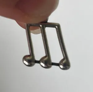 Silver‎ Music Note Charm Pendant Triple Sixteenth Jewelry Making Minimalist Chic thumbnail 1