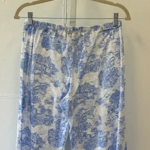 Talbots Blue White Toile Cotton Pajama Pants XS Drawstring Sleepwear Loungewear thumbnail 4
