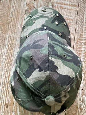 ⭐️Camo Studded Adjustable Baseball Cap ⭐️ 🆕 Green thumbnail 6