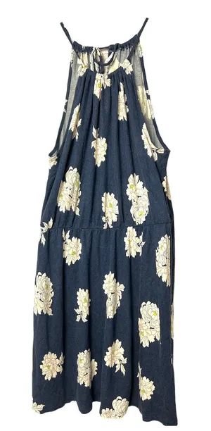 Old Navy Womens Floral Print Elastic Waist Dress Sz L thumbnail 1