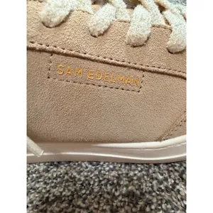 Sam Edelman Wess Cozy Suede Faux Shearling Sneakers Sesame Tan Beige 8.5M thumbnail 3