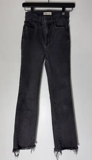 madewell cali demi boot jeans Black Size 25‎ Raw Hem thumbnail 1