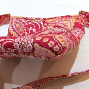 Vera Bradley Hipster Crossbody Purse Raspberry Fizz Retired Red & Pink Bag thumbnail 6