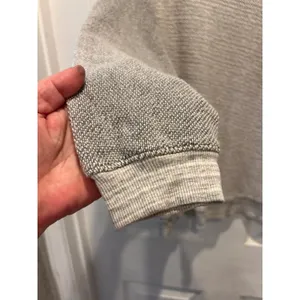 American Eagle Gray Textured Knit Mixed Media Crossover Back Sweater‎ Large thumbnail 2