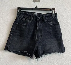 BDG Black Denim Shorts thumbnail 1