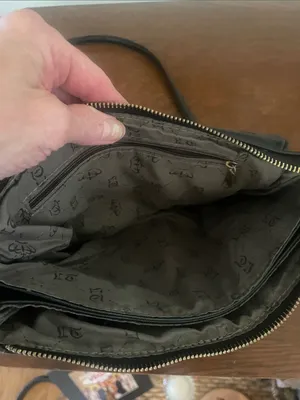Black super soft faux leather crossbody bag with detachable strap like new thumbnail 3