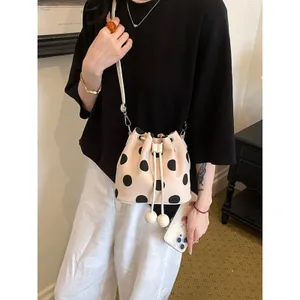 Chic Carryalls Polka Dot Drawstring Bucket Crossbody Bag thumbnail 8