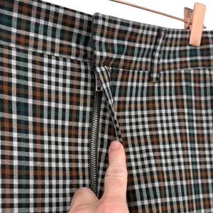 Free People Women's Plaid Wide Leg High Rise Trouser Pants Size 6 Boho Preppy‎ thumbnail 7