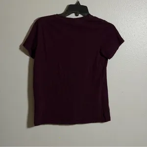 Polo by‎ Ralph Lauren Women's Burgundy V-Neck Top Minimalist size M thumbnail 5