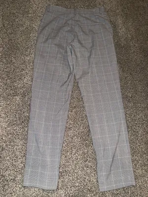 H&M Slim Fit Gray Windowpane Check Dress Pants US 28R thumbnail 4