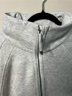 Lululemon Oversized Scuba Half Zip Funnel Neck Heathered Grey Long Sweater thumbnail 5