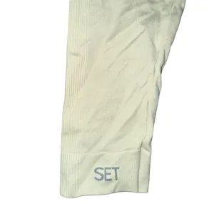 Set‎ Active Ribbed Leggings Women Medium Cream Excellent High Waisted Activewear thumbnail 3
