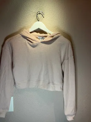 Better Together Women’s Ballet Pink Soft Waffle Knit Cropped Hoodie Size XS thumbnail 5
