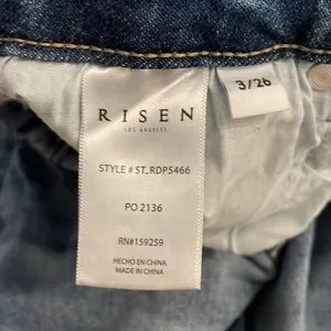 Risen Distressed Denim Blue Jeans Womens Size 3 / 26 thumbnail 2