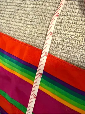 Lauren Ralph Lauren XL Rainbow Stripe 100% Silk Blouse Colorful Tunic Top thumbnail 3