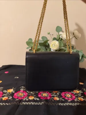 Tory Burch Black Leather Crossbody with Gold Logo Chain thumbnail 5