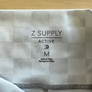 Z Supply Active Womens Medium Checkerboard High Rise Leggings Neutral Watercolor thumbnail 6
