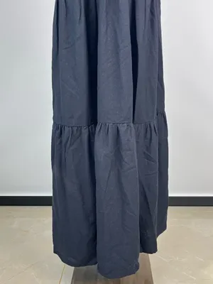 NWOT Farm Rio Linen Blend Black Sleeveless Layer Tiered Maxi Dress Size S thumbnail 7
