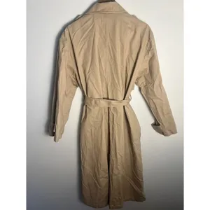 H&M Divided Womens Beige Cotton Twill Double Breasted Trench Coat Belted Size M‎ thumbnail 2