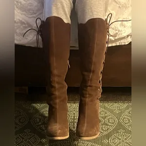 sbicca RARE lace up/ zipper boho suede boots sz 9 thumbnail 6