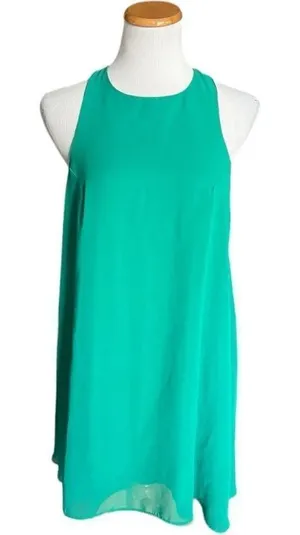 Womens Lulus Stunning Green Sleeveless Sheath Mini Dress - Sz L thumbnail 1
