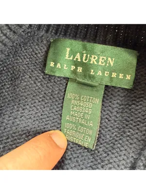 Vintage Y2K Lauren Ralph Lauren Navy Toggle Neck Cotton Knit Sweater S Australia thumbnail 5