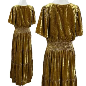 Anthropologie The Somerset Maxi Dress: Velvet Edition Bamboo Brown Size Medium thumbnail 9