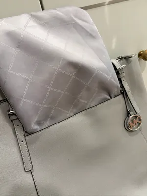 Michael Kors Ciara Large East West‎ Top Zip Saffiano Leather Tote Bag in Grey thumbnail 6