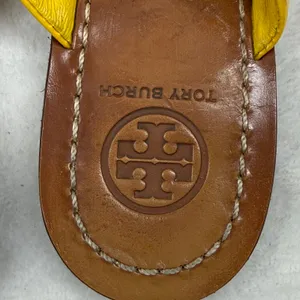 Tory Burch Miller Thong Sandals Yellow Patent Leather Gold Logo Medallion‎ 6M thumbnail 6