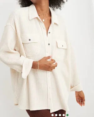 Aerie Waffle Knit Sweater Oversized thumbnail 1