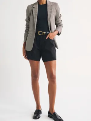 ABERCROMBIE & FITCH NWT Curve Love Mid Rise Loose Short in‎ Black thumbnail 11