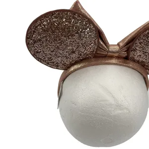 Disney Parks ROSE GOLD Glitter Minnie Mouse Ears Headband Sparkle Bow Holiday thumbnail 7