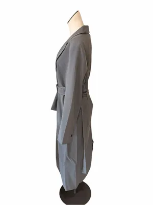 LOFT Versa Gray Belted Long Coat Dress Size M NWT – Tailored Minimalist Style thumbnail 4