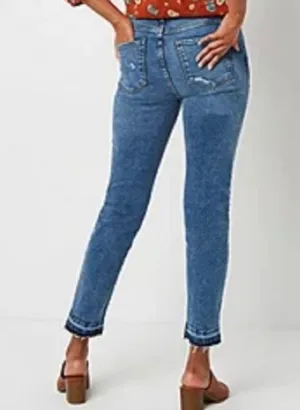 A.N.A. High Rise Straight Leg Jeans in Medium Bloom Size 14 NWT thumbnail 3